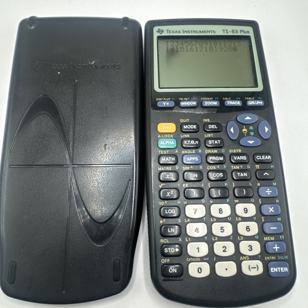Texas Instruments TI-83 Plus Graphing Calculator‎ w/Cover Black Tested Works